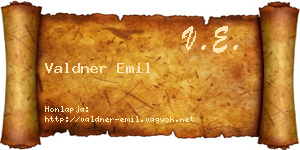 Valdner Emil névjegykártya